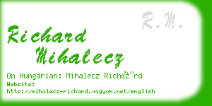 richard mihalecz business card